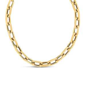 9mm 14k Yellow Gold French Cable Link Necklace