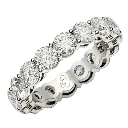 4 cttw Round Cut Lab Grown Diamond Eternity Ring in 14k White Gold (FG/VS2)