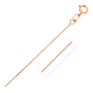 0.7mm 14k Rose Gold Diamond Cut Cable Link Chain