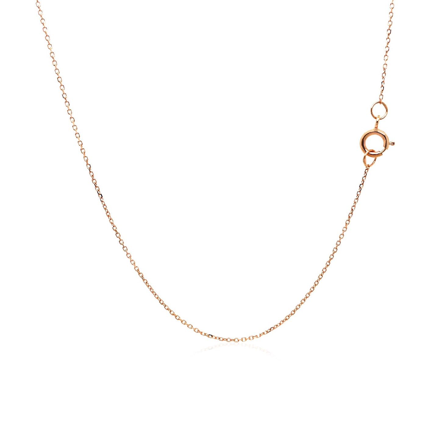 0.7mm 14k Rose Gold Diamond Cut Cable Link Chain