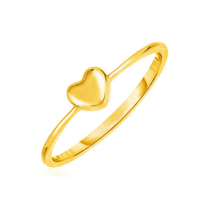 14k Yellow Gold with Puffed Heart Ring