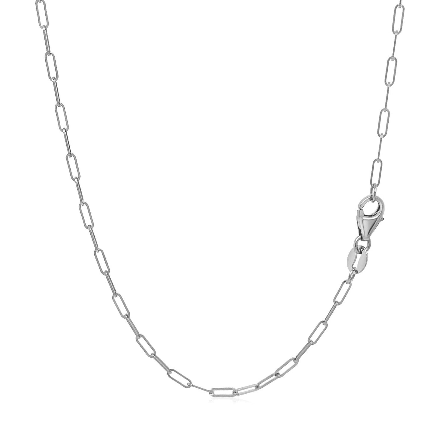 1.5mm 14K White Gold Fine Paperclip Chain