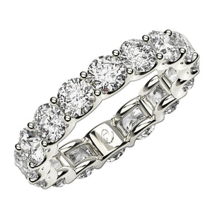 4 cttw Round Cut Lab Grown Diamond Eternity Ring in 14k White Gold (FG/VS2)