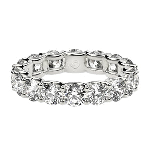 4 cttw Round Cut Lab Grown Diamond Eternity Ring in 14k White Gold (FG/VS2)