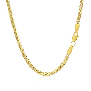 2.7mm 14k Yellow Gold Lite Diamond Cut Round Franco Chain