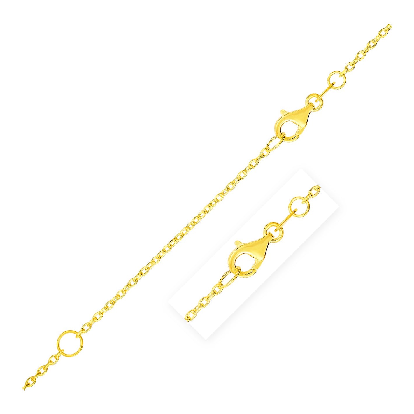 1.5mm 14k Yellow Gold Extendable Cable Chain