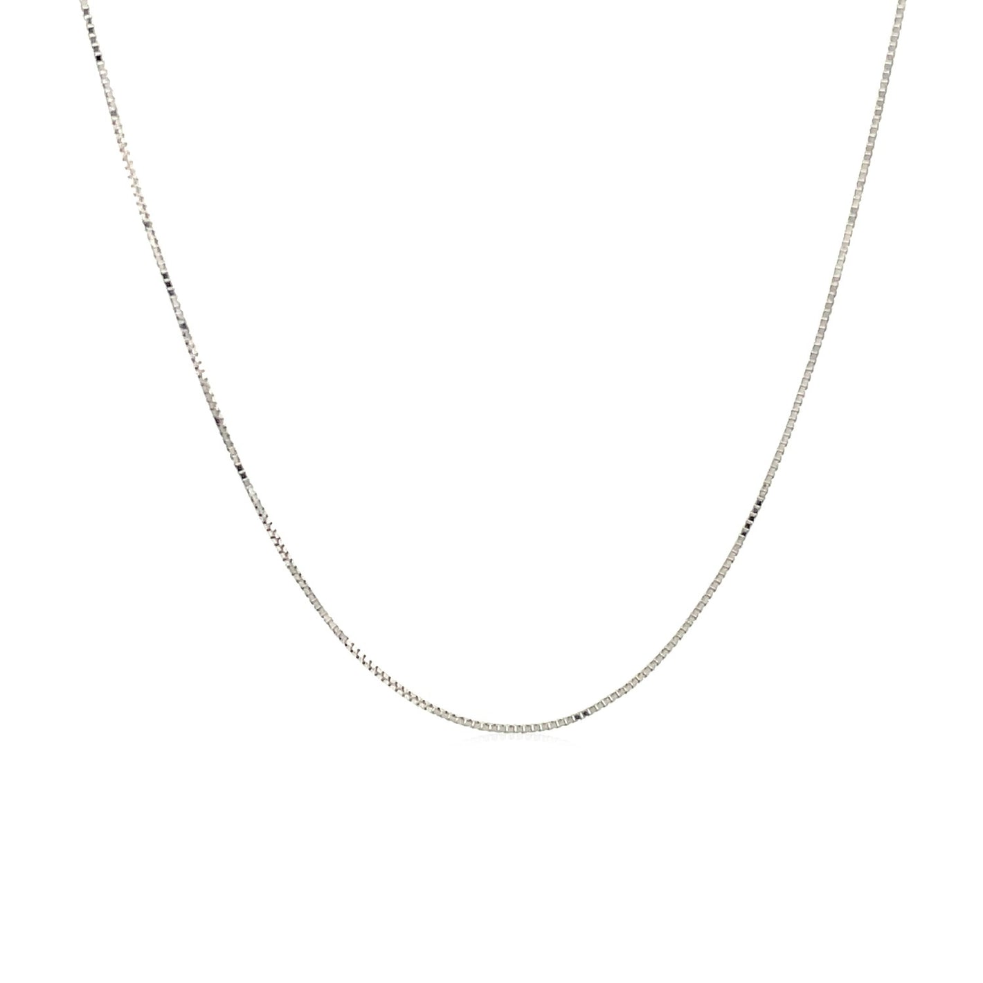 0.45mm 14k White Gold Classic Box Chain