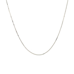 0.45mm 14k White Gold Classic Box Chain