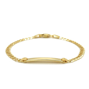 14k Yellow Gold Curb Link Style Children's ID Bracelet