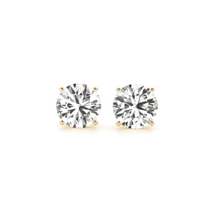 4 cttw Certified IGI Lab Grown Round Diamond Stud Earrings 14k Yellow Gold (G/VS2)