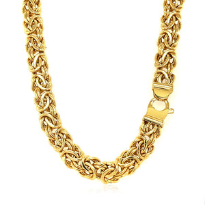 14k Yellow Gold Byzantine Motif Necklace