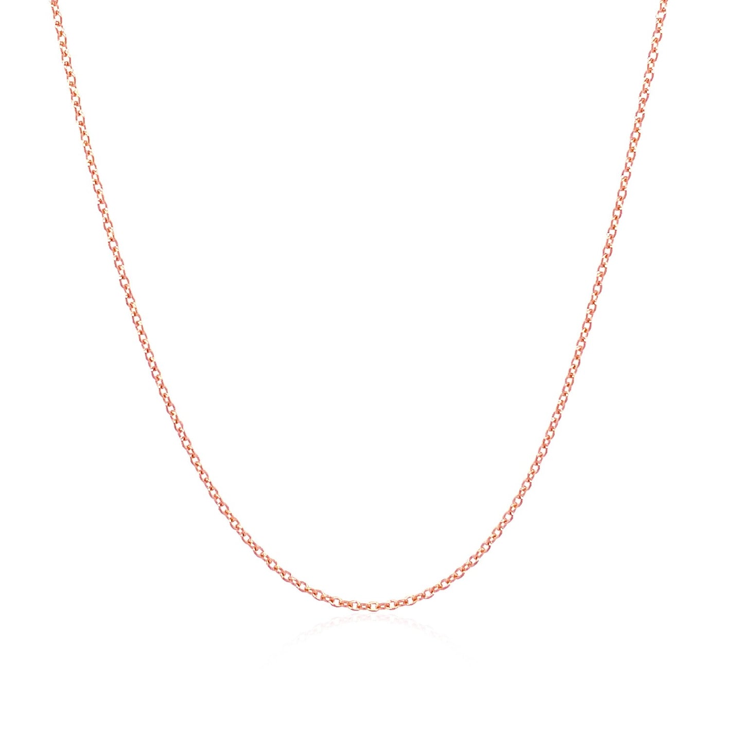 0.7mm 14k Pink Gold Oval Cable Link Chain