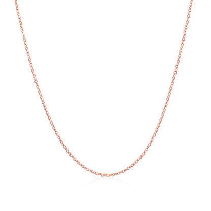 0.7mm 14k Pink Gold Oval Cable Link Chain