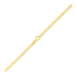 2.5mm 10K Yellow Gold Paperclip Bracelet