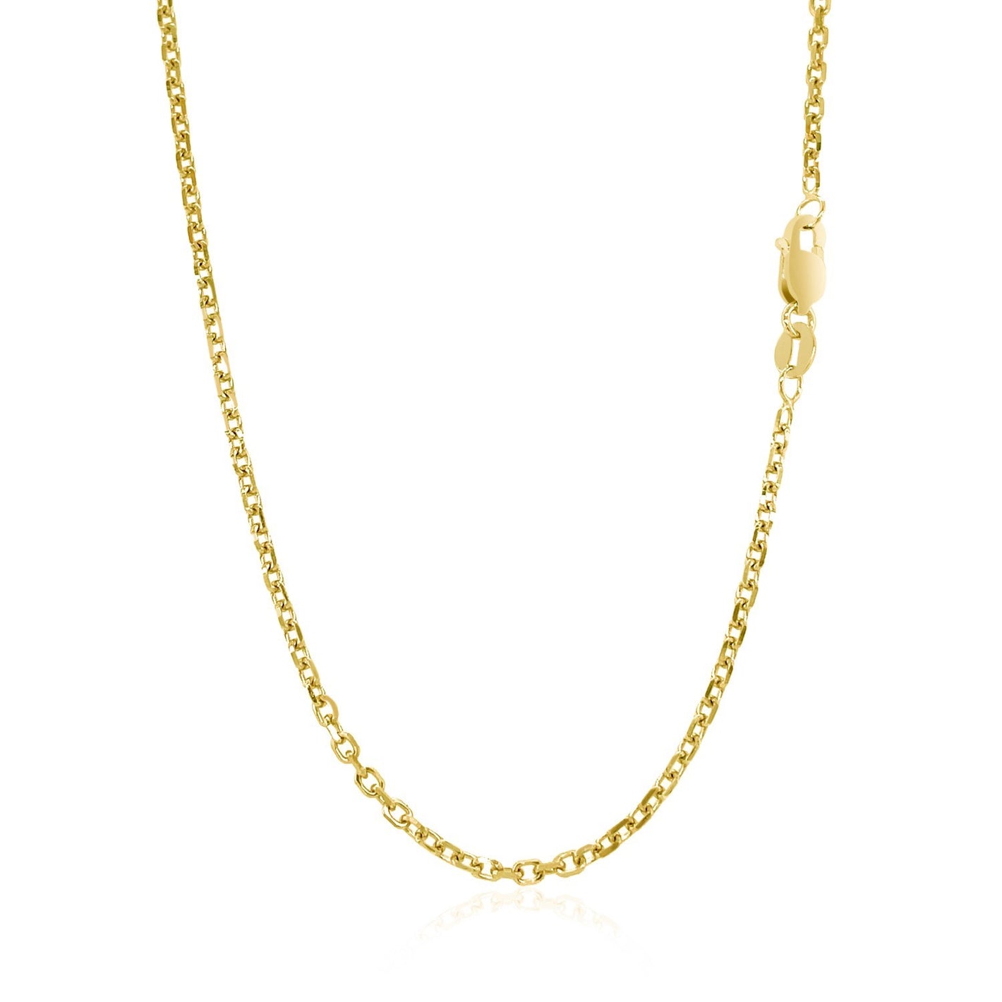 1.9mm 18k Yellow Gold Diamond Cut Cable Link Chain