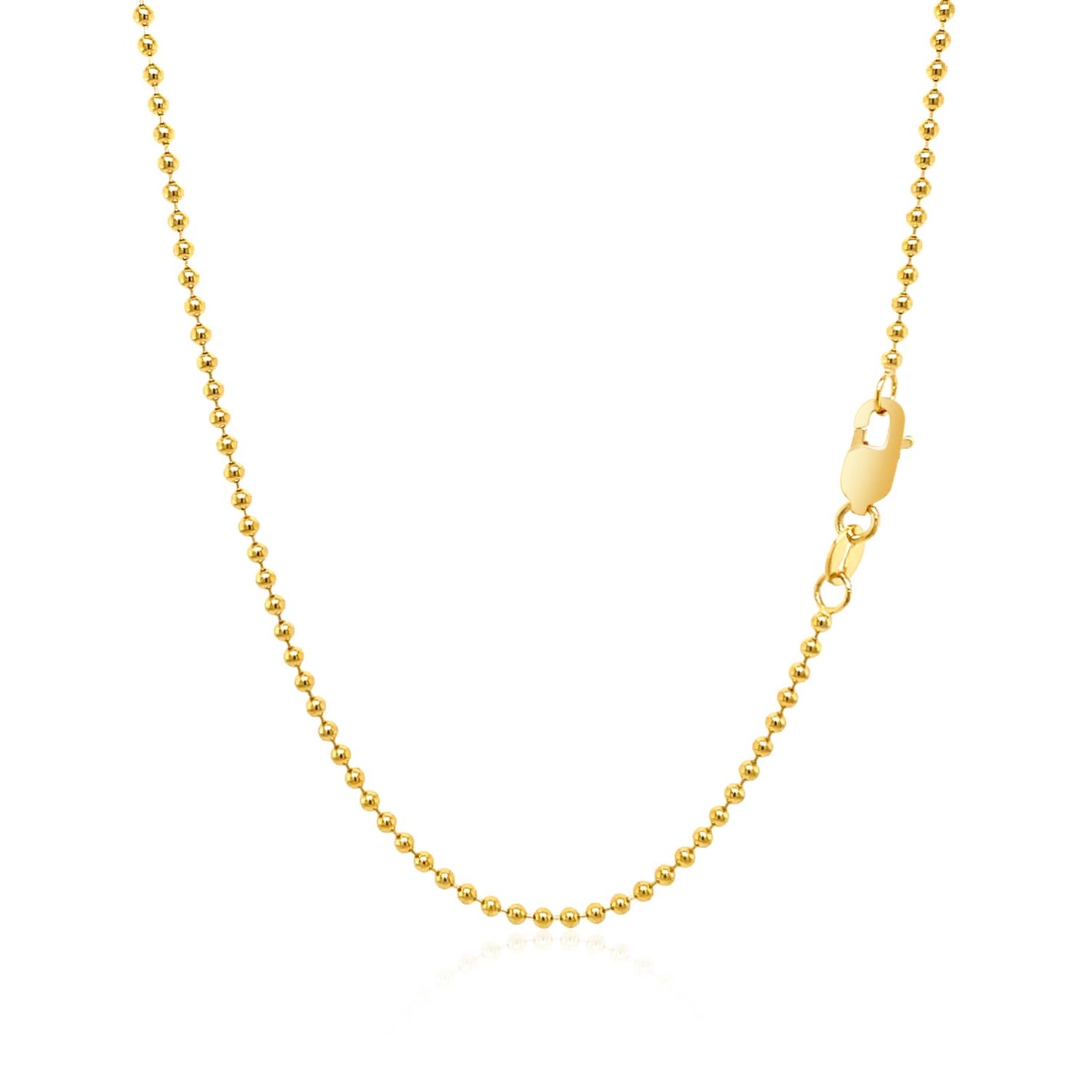 1.5mm 14k Yellow Gold Bead Chain