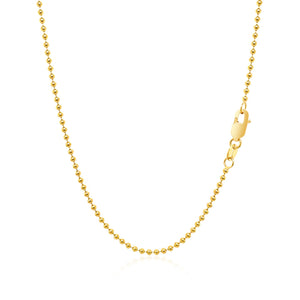 1.5mm 14k Yellow Gold Bead Chain