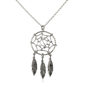 Sterling Silver 17 inch with Dream Catcher Pendant Necklace