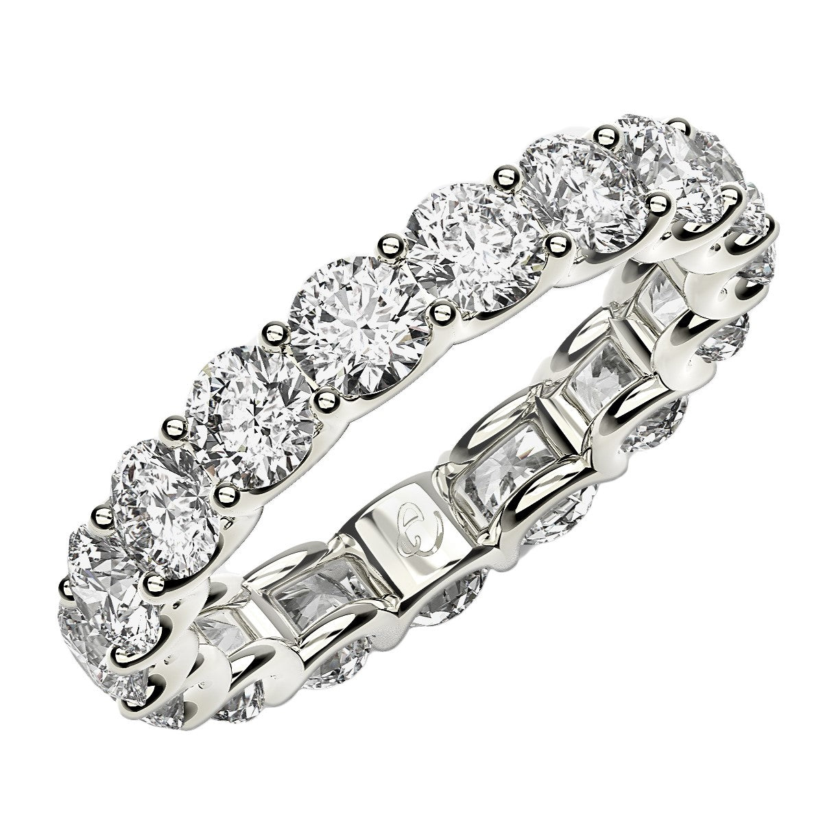 3 cttw Round Cut Lab Grown Diamond Eternity Ring in 14k White Gold (FG/VS2)