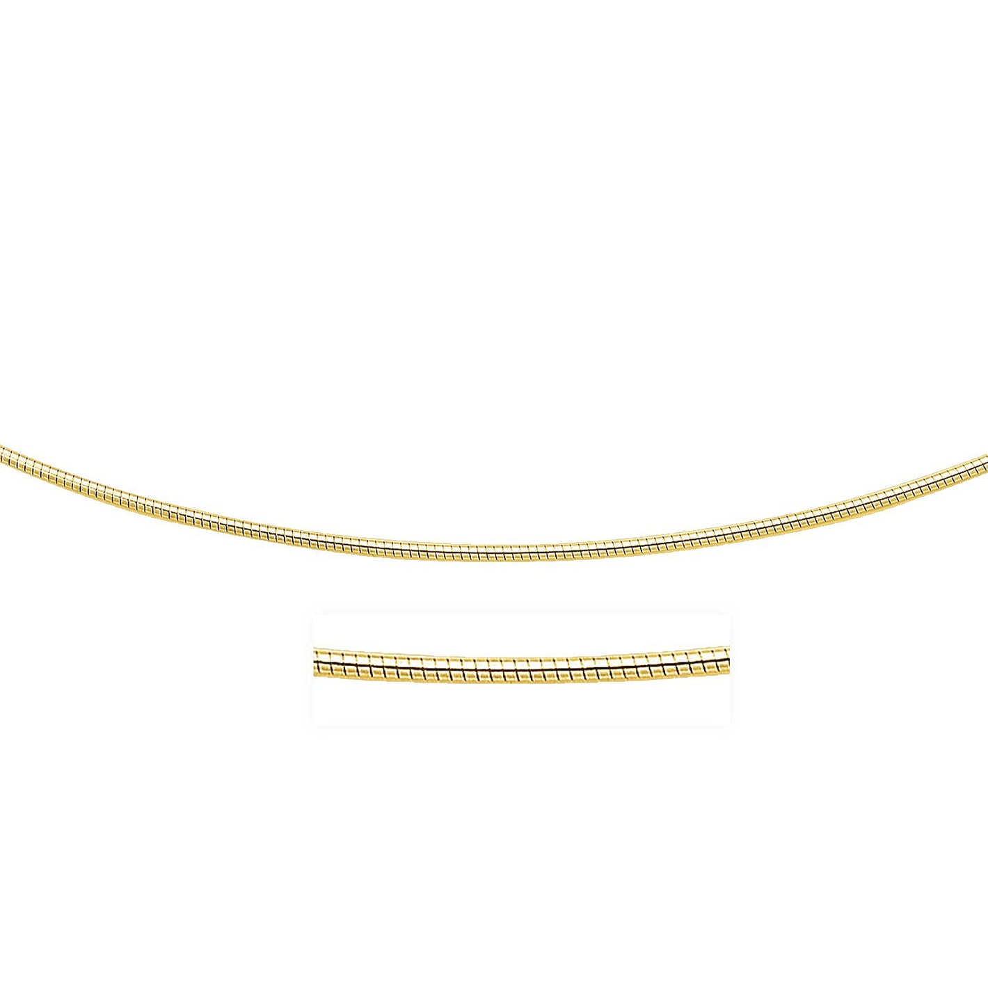 14k Yellow Gold  in a Round Omega Chain Style Necklace