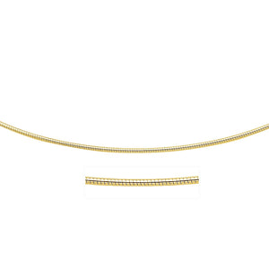 14k Yellow Gold  in a Round Omega Chain Style Necklace