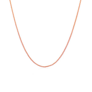 1.0mm 14k Rose Gold Round Wheat Chain