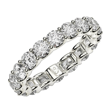 2 cttw Round Cut Lab Grown Diamond Eternity Ring in 14k White Gold (FG/VS2)