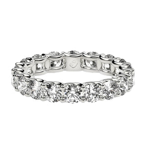 2 cttw Round Cut Lab Grown Diamond Eternity Ring in 14k White Gold (FG/VS2)