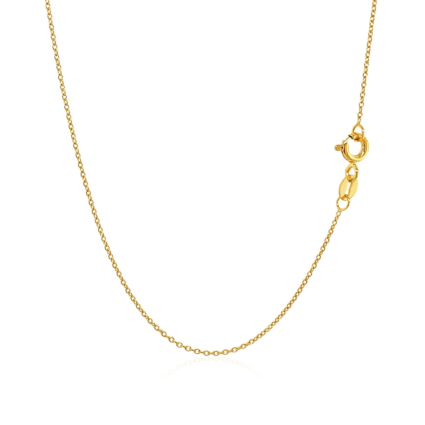 1.0mm 14k Yellow Gold Oval Cable Link Chain