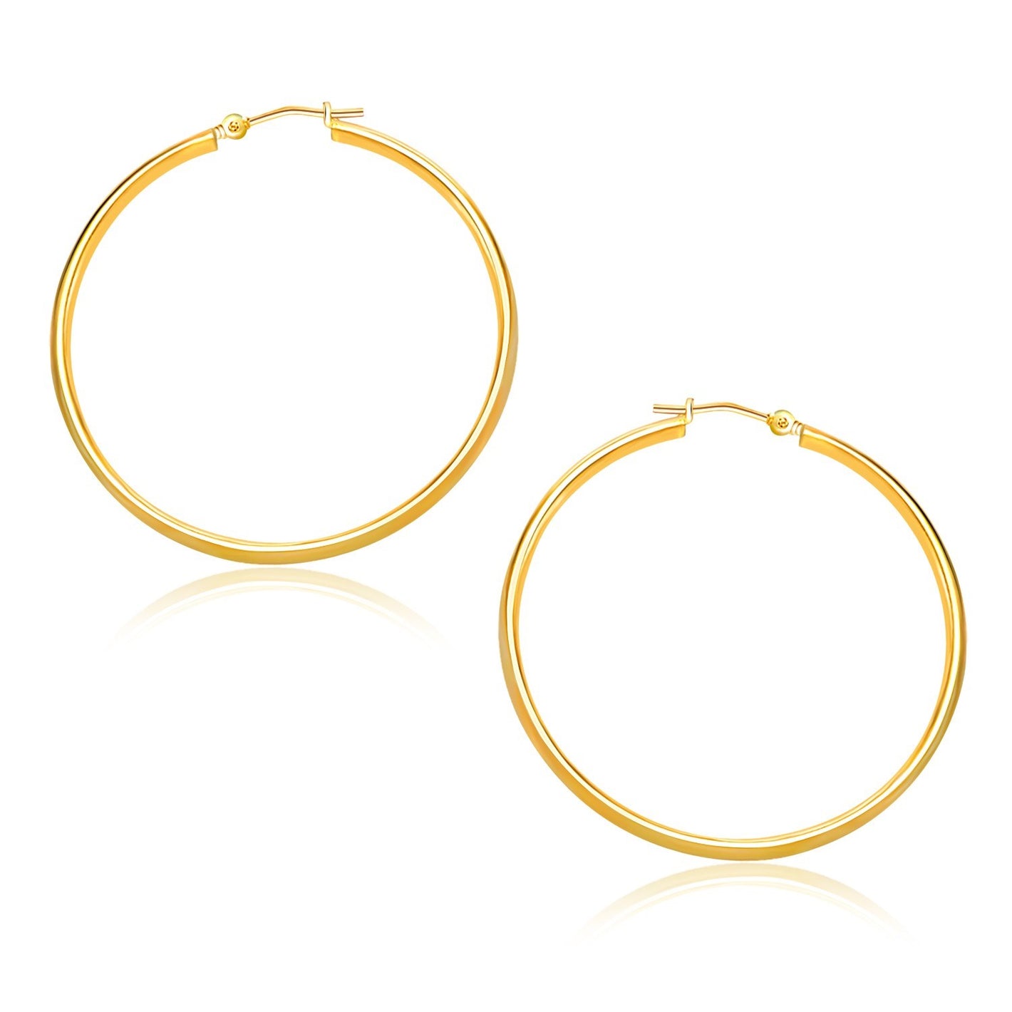 10k Yellow Gold Polished Hoop Earrings