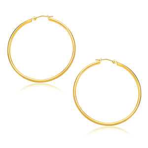 10k Yellow Gold Polished Hoop Earrings