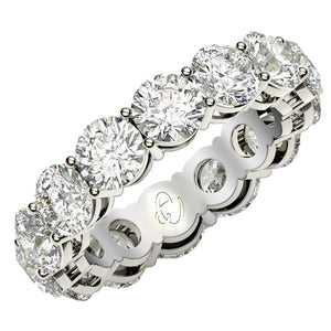 6 cttw Round Cut Lab Grown Diamond Eternity Ring in 14k White Gold (FG/VS2)