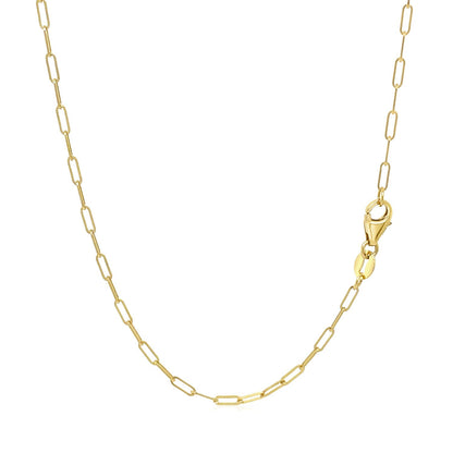 1.5mm 18K Yellow Gold Fine Paperclip Chain