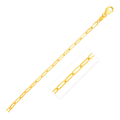 3.5mm 14K Yellow Gold Paperclip Chain