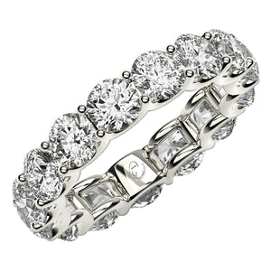 5 cttw Round Cut Lab Grown Diamond Eternity Ring in 14k White Gold (FG/VS2)