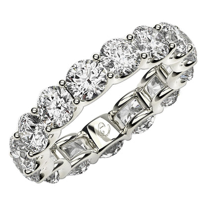 5 cttw Round Cut Lab Grown Diamond Eternity Ring in 14k White Gold (FG/VS2)