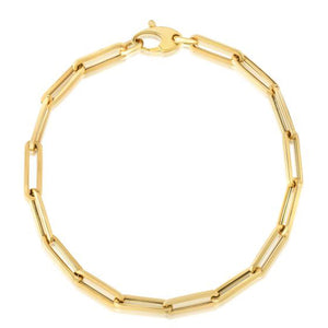 4.2mm 10K Yellow Gold Lite Paperclip Bracelet