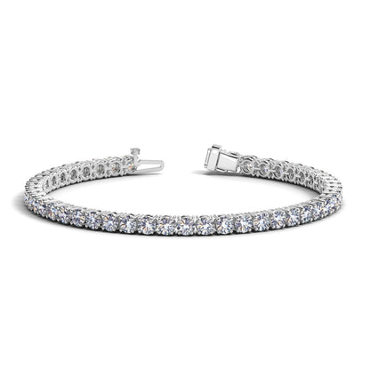 8 cctw Lab Grown Round Diamond Tennis Bracelet in 14k White Gold (F/G  VS2/SI1)