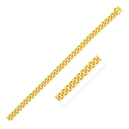 14k Yellow Gold Polished Miami Cuban Chain Necklace