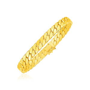 14k Yellow Gold Mens Curb Chain Bracelet