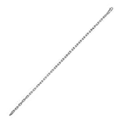 2.5mm 14k White Gold French Cable Link Chain