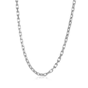 2.5mm 14k White Gold French Cable Link Chain