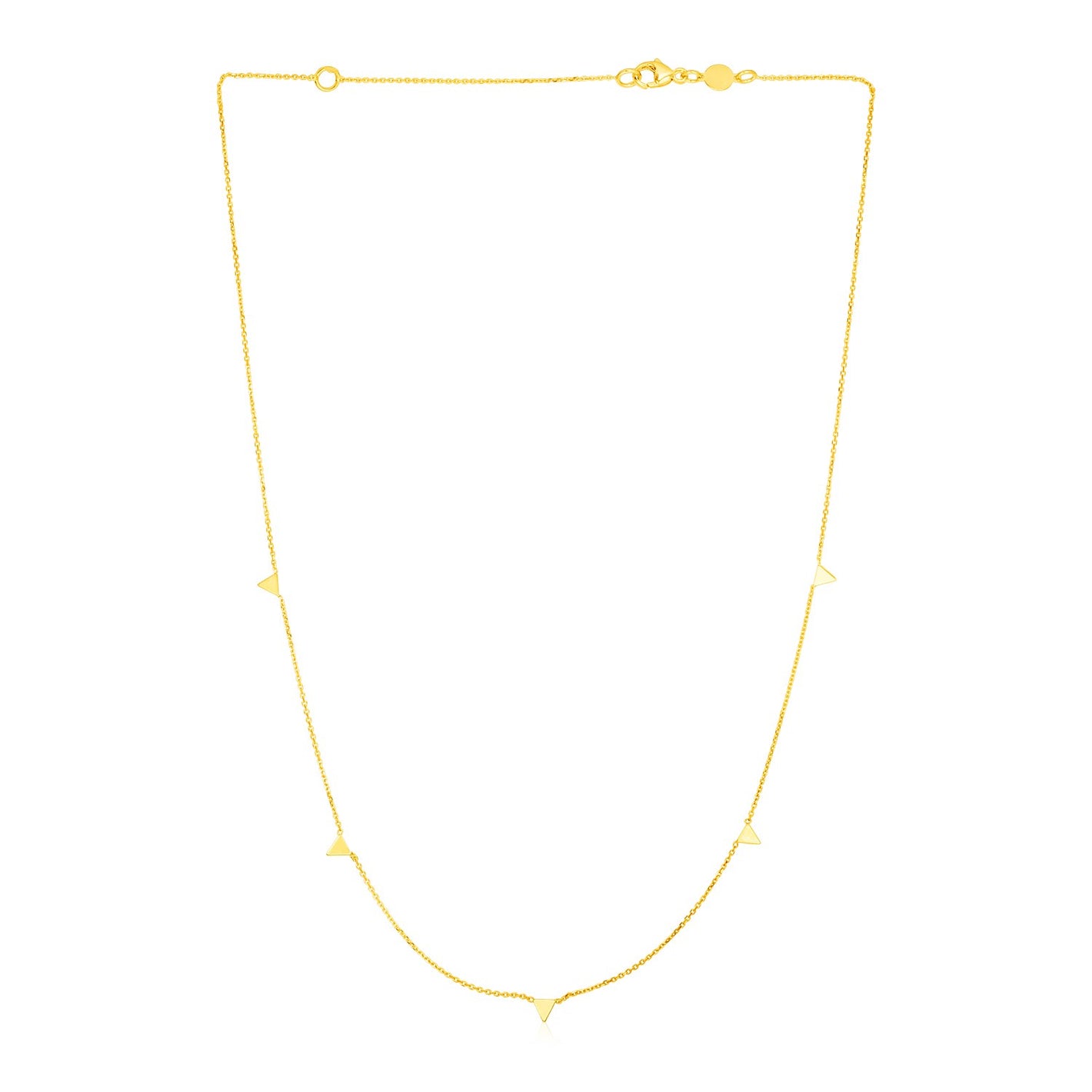 14K Yellow Gold  with Triangles Necklace