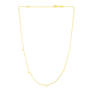 14K Yellow Gold  with Triangles Necklace