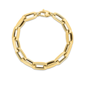 9mm 14k Yellow Gold French Cable Link Bracelet