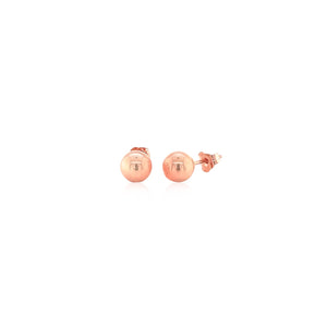 14k Rose Gold Classic Round Shape Stud Earrings