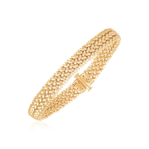 8.8mm 14k Yellow Gold High Polish Thick Braided Bracelet