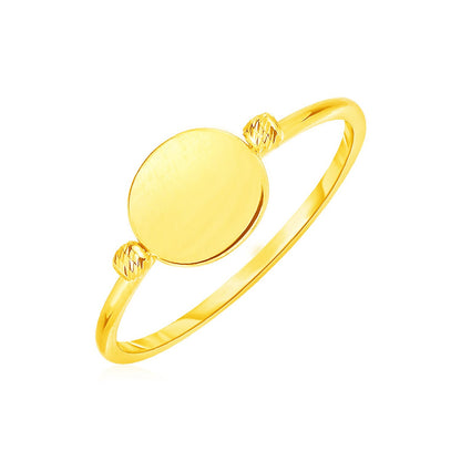 14k Yellow Gold  with Polished Oval Ring