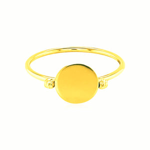 14k Yellow Gold  with Polished Oval Ring