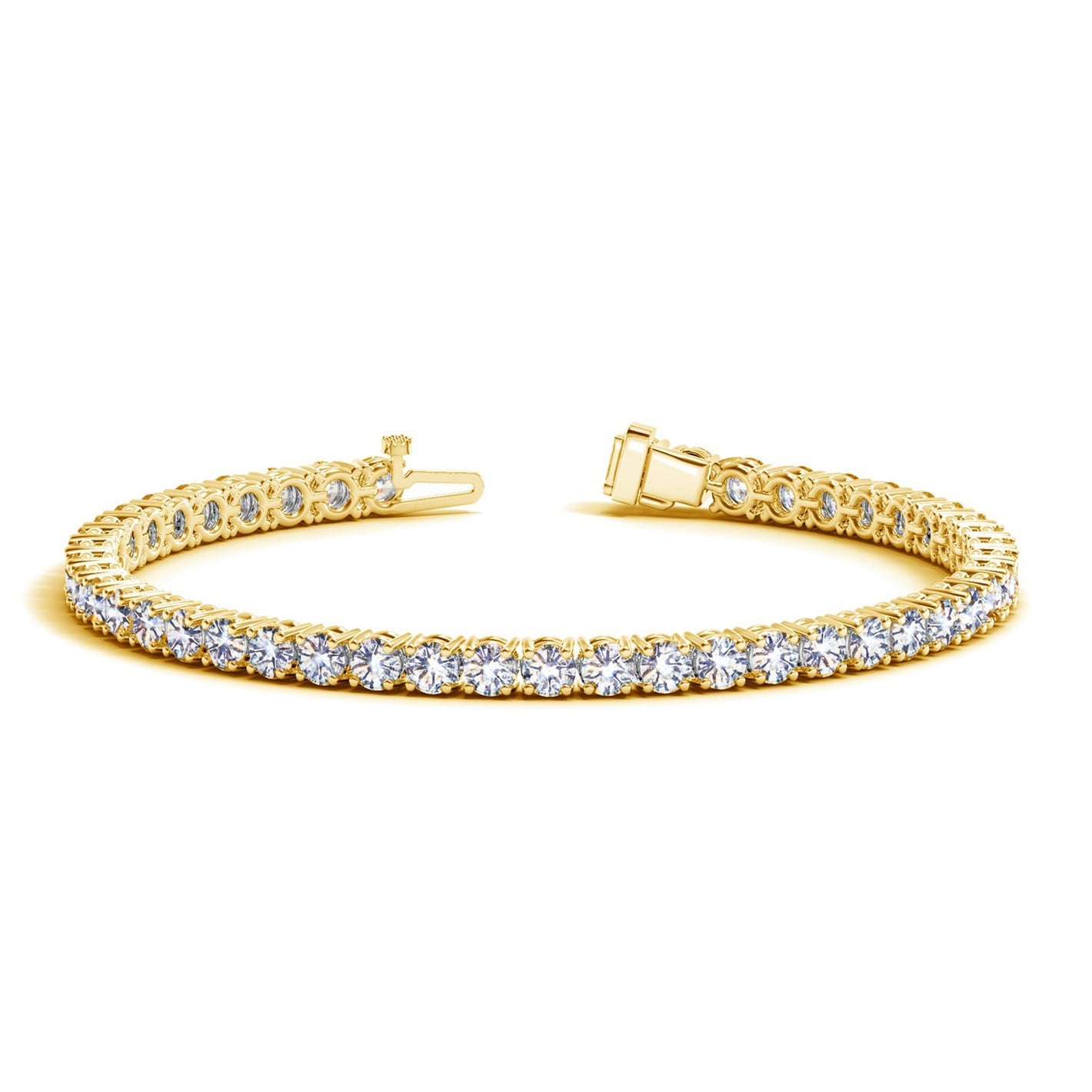 8 cctw Lab Grown Round Diamond Tennis Bracelet in 14k Yellow Gold (F/G  VS2/SI1)